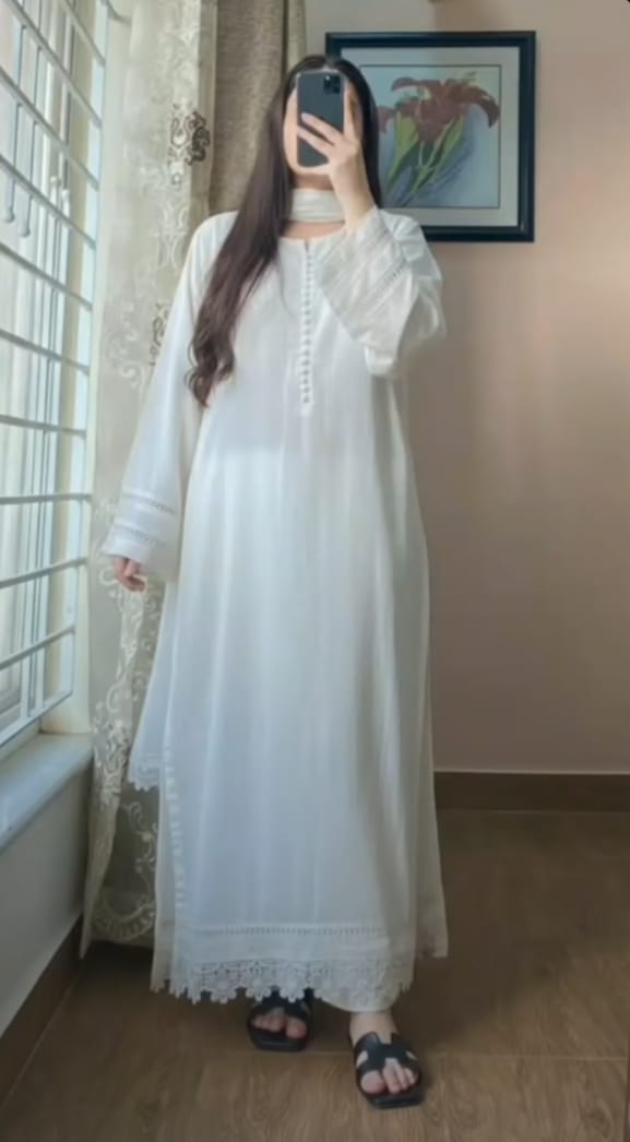 Elegant 3 Piece Stitched Lawn Long Dress β Modest Summer Collection - Image 2