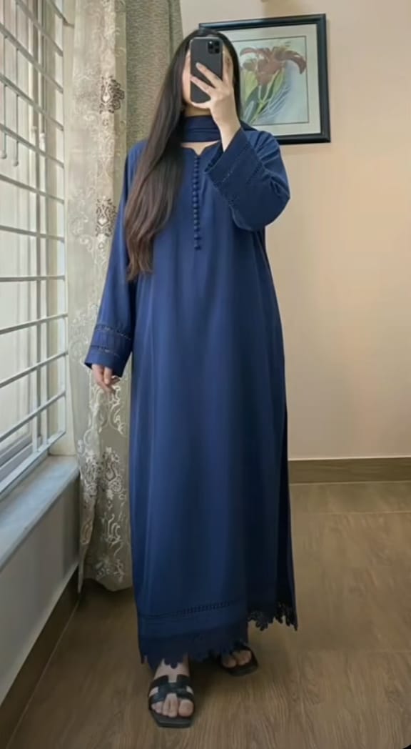 Elegant 3 Piece Stitched Lawn Long Dress β Modest Summer Collection - Image 4