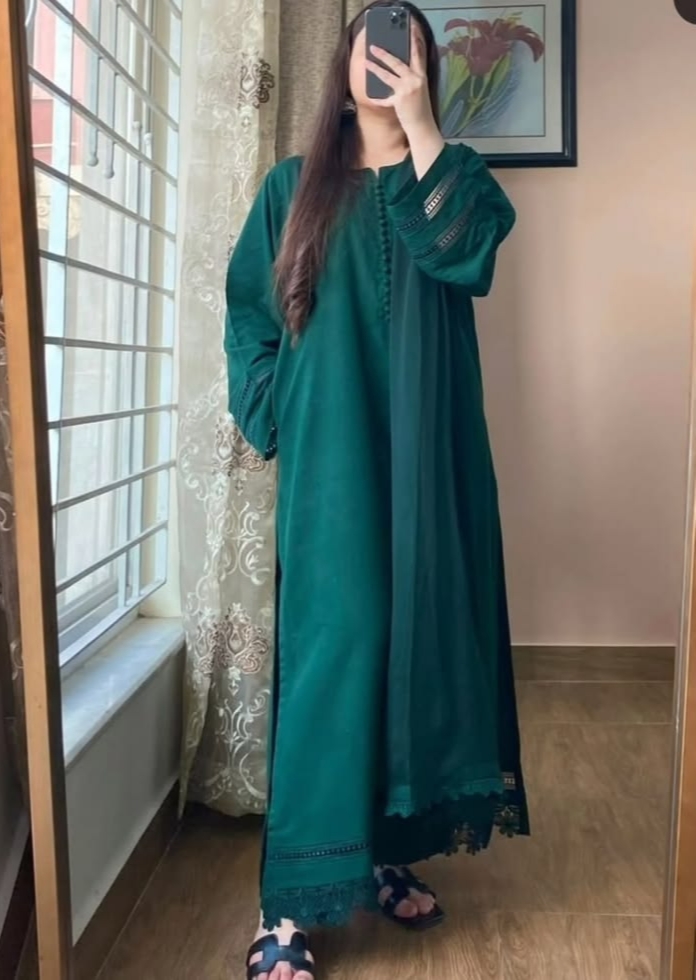 Elegant 3 Piece Stitched Lawn Long Dress β Modest Summer Collection - Image 5