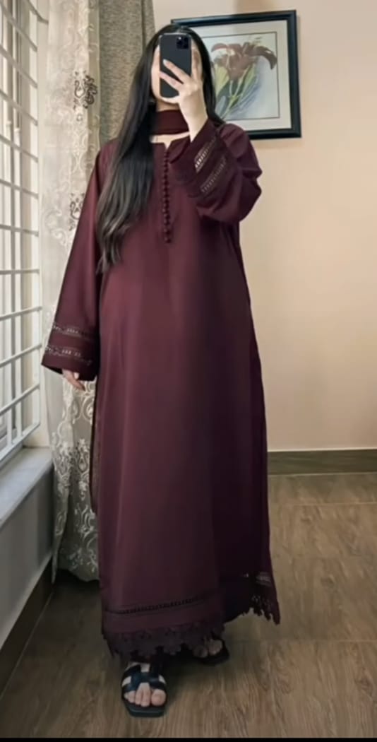 Elegant 3 Piece Stitched Lawn Long Dress β Modest Summer Collection - Image 7